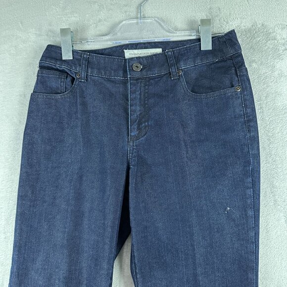Chico's Bootcut Jeans Womens Size 0.5 Reg Dark Wash Platinum Denim Mid Rise Blue - Picture 3 of 12